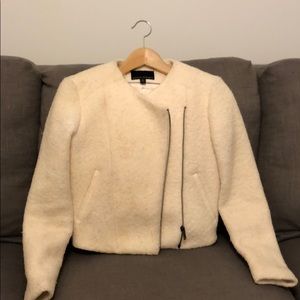 Banana Republic Wool Cream Side Zip Jacket